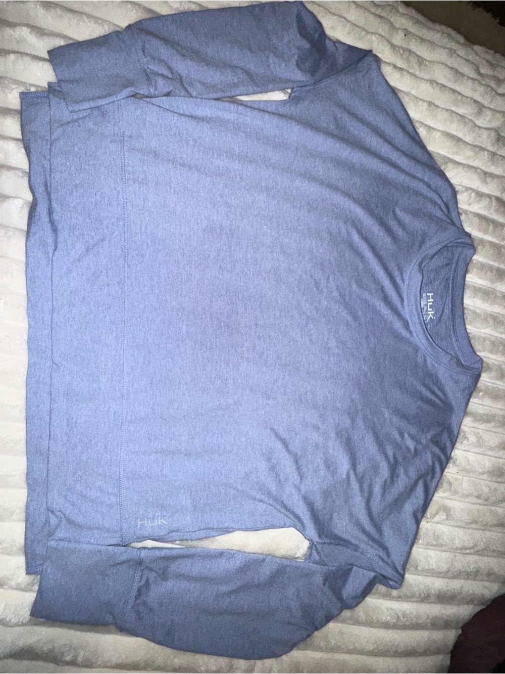Huk Men's Long Sleeve Crew in Sky Blue